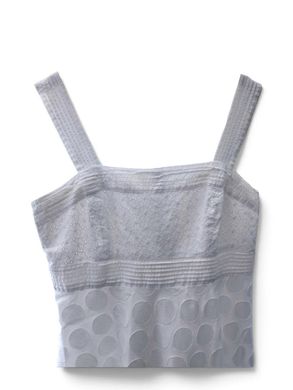 Dressbarn White Eyelet Geometric Fit & Flare Mini Sun Dress Womens Size 14 - Picture 3 of 11